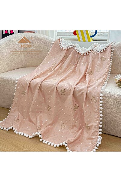 JOJO HOME Patura pentru bebelusi si copii, 100x150 cm, fata din bumbac, verso...
