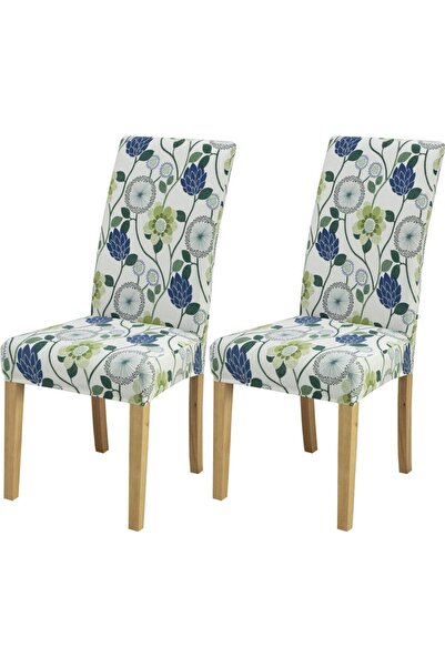 Morvena Picks Set de 2 huse elastice pentru scaune, cu model imprimat, potriv...