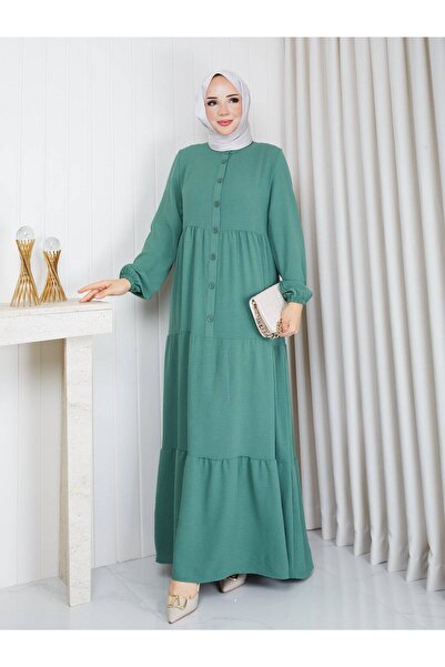 exxit collection Ayrobin Fabric Buttoned Stylish Plain Modest Dress
