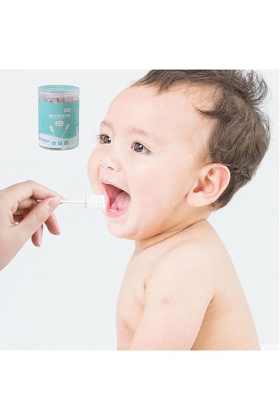 ANYUAN Baby Oral Cleaning Cotton Swabs, Soft Disposable Mouth Cleaning Sticks...