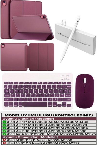 TEKNETSTORE iPad Air 11 M2 M3 M4 Çip Air 4./5./6. Nesil Kılıf Avuç içi Red Ka...