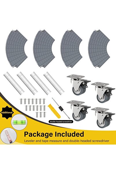 WELDUN Suport mobil reglabil pentru ghivece de flori, diametru 40-54 cm, capacitate 200 kg, 4 roți duble pivotante la 360 de grade cu frână, impermeabil, pentru interior și exterior, accesorii de montaj