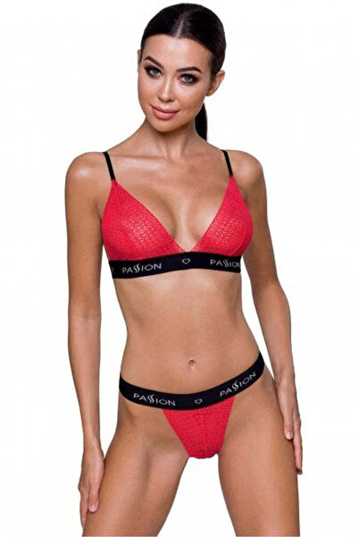 Passion Γυναικείο σετ εσωρούχων - GLAMISS SET Μαύρο Κόκκινο PS0052