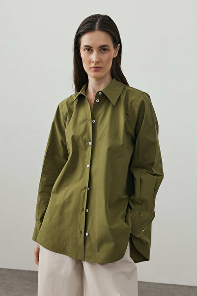 Fahhar Basic Plain Shirt Fat Green