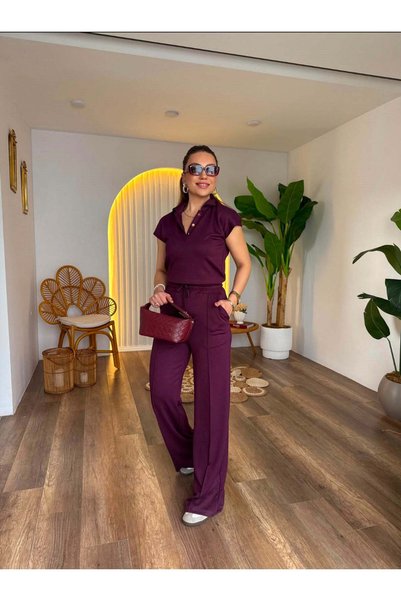 Harmony Fashion Modal V Yaka Düğmeli Takim