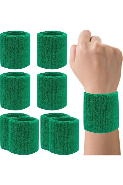 GENERAL 8 Pack Wrist Sweatbands Tennis Wrist Bands Absorbent Sweat Band for M...