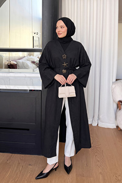 Salih Çelebi Brooch Detailed Cap 9148 - Black