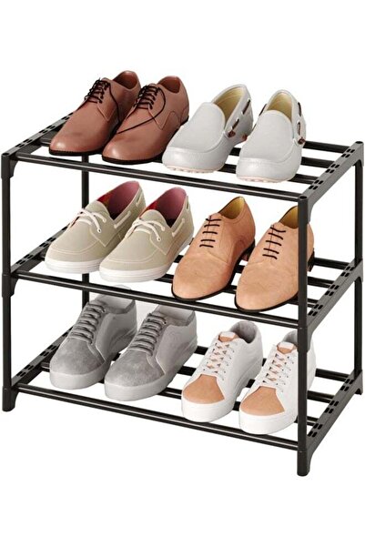 DUNISO Small Shoe Rack, Three Layers, Can Hold 6-8 Pairs Of Shoes, Multifunct...