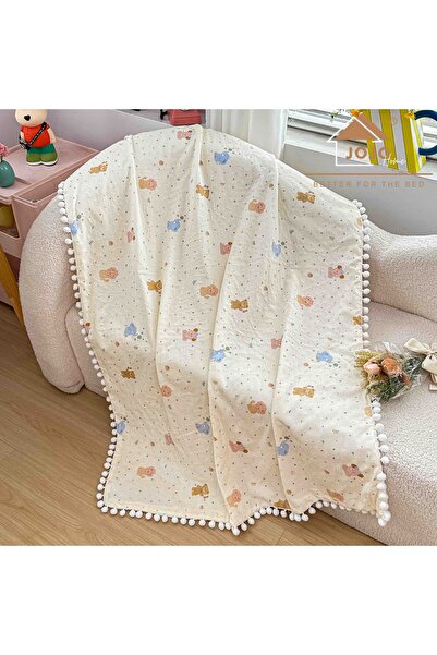 JOJO HOME Patura pentru bebelusi si copii, 100x150 cm, fata din bumbac, verso...