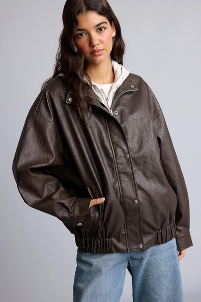 DeFacto Kadın Deri Mont ve Ceket H3752AX/BN605 BROWN
