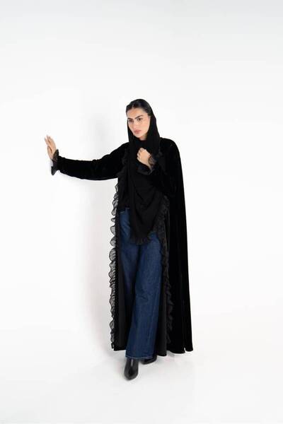 OEMS مخمل أسود شيفون أسود - 53