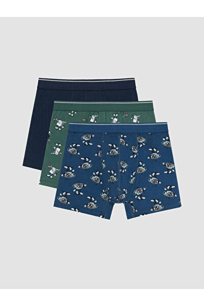 LC Waikiki Rmz Gi̇yi̇m Farkiyla Cotton Flexible Men's Boxer 3-Pack