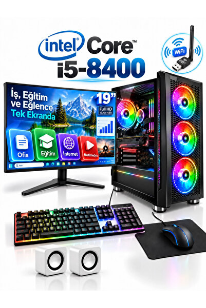 J-TECH O1080 i5-8400 16GB RAM 256GB SSD 19" Monitör Masaüstü Bilgisayar