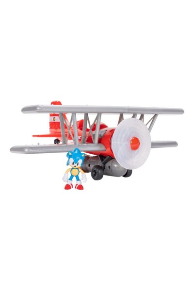 Jakks Sonic the Hedgehog Set biplan Tornado si εικονίδιο Sonic με αρθρωτά μέρη