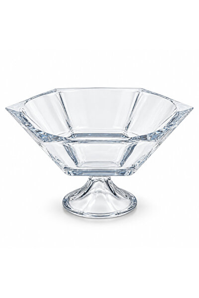 Viola Clear Glass Footed Fruit Bowl - 30×18cm