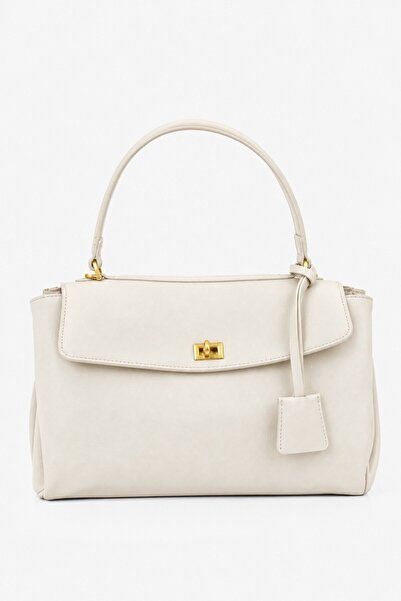Alessia Bag Nessa Faux Leather Shoulder Bag with Lock Detail
