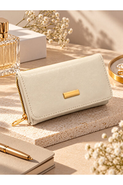 UCCELLO Gold Detailed Multi-Compartment Large Size Model Wallet
