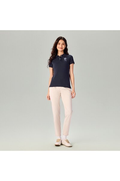 Giordano Women's Slim Fit Embroidered 3D Lion Polo