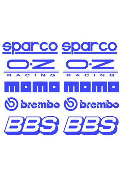 Oracal Set of 2 Racing Car Sticker Sets – Sparco, O.Z Racing, Momo, Brembo, a...