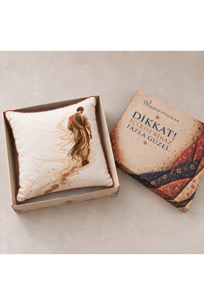 Cervo home İz Dekoratif Kırlent – Terracotta Biyeli | TNS005