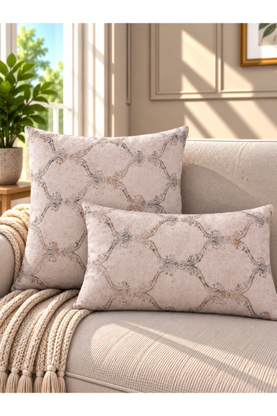 Decamor home Talya Beige Throw Pillow Cover Living Room Throw Pillow
