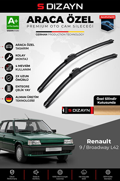 S Dizayn S-Dizayn Renault 9 - Broadway L42 Ön Cam Silecek Seti 1985-2000 Prem...