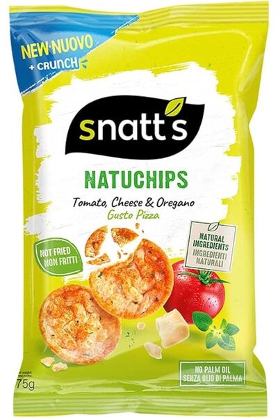 Snatt's Natuchips with Tomato Cheese & Oregano 75 Grams| Popped Chips, gluten free, guilt free snacking.