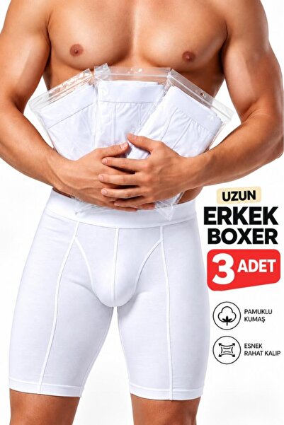 CNT Men's Long Leg Lycra 3-Piece Boxer Premium Pack Silver