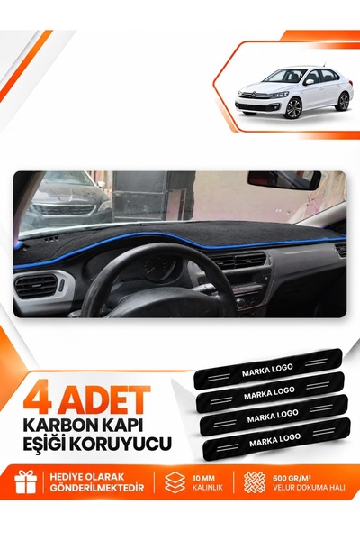 e-biz Ci̇troen C-Elysee (2012-2022) Compatible Front Dashboard Protection Cov...