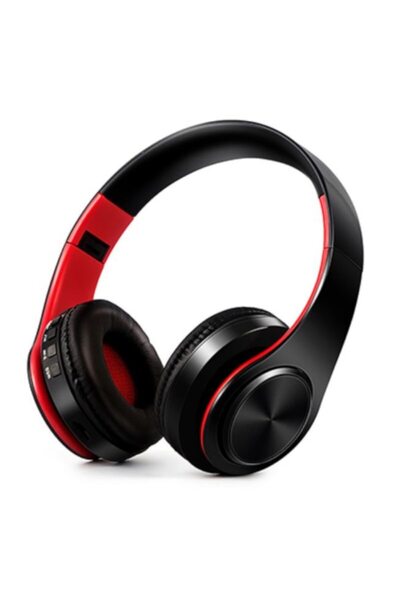 WORD NBY LP660 Foldable, Adjustable Bluetooth Headphones, Black-Red