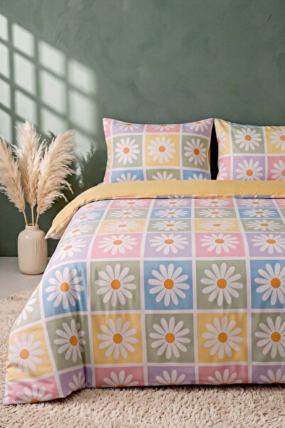 Rivaİstanbul Candy Bloom Breathable Cotton Double Duvet Cover Set