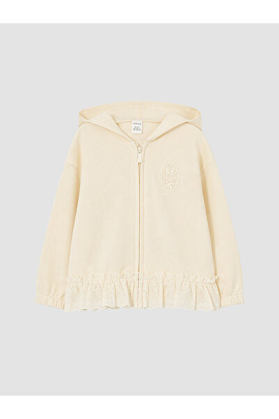 LC Waikiki Alita City Farkıyla Lcw Kids Beige 3 Thread Embroidered Girls' Zip...