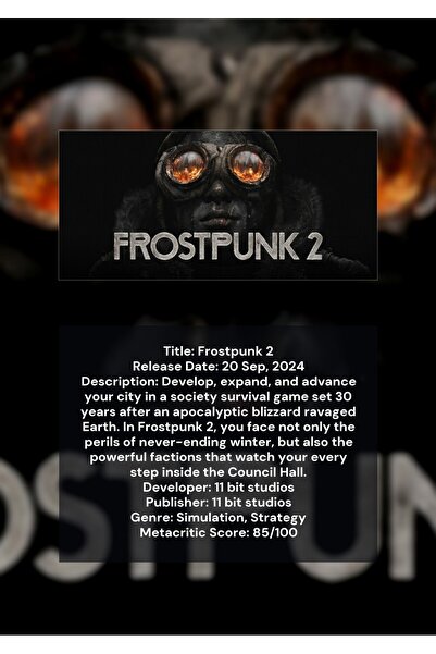 OEM Αφίσα Ινφογραφικό Frostpunk 2, Παιχνίδι Στρατηγικής Μετα-Αποκαλυπτικό, Χα...