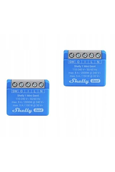 Shelly Switch Smart 1 Mini Gen4 Albastru 2 buc. pentru Casă Inteligentă