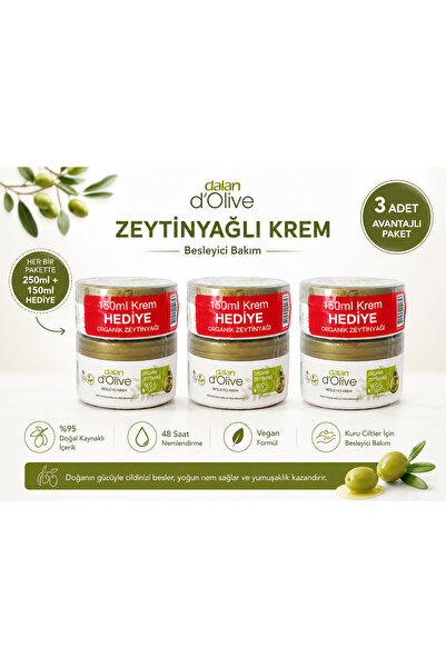 Dalan d’Olive Besleyici Krem Doğal Zeytinyağı X3