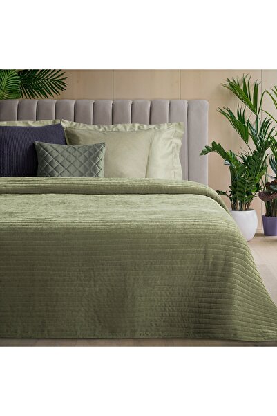 Eurofirany Cuvertură de pat KAPA GLORI 170X210 OLIVE șenilă embosată