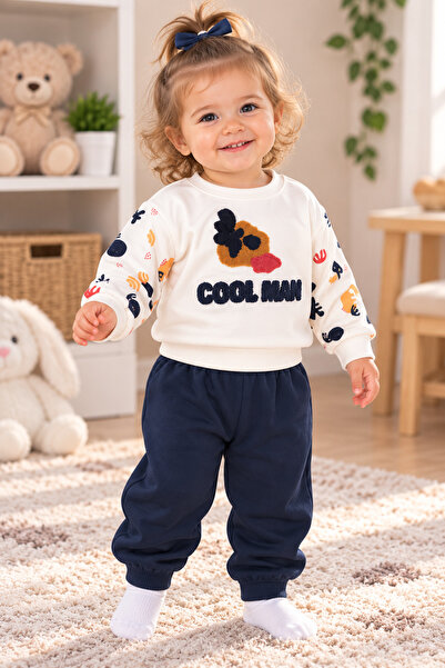 SERPİL SS GİYİM Kız Bebek Kırmızı 2’li Eşofman Takımı – Çiçek Desenli Cool Ma...