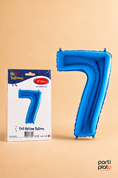 He2 Balloons Blue Foil Balloon Number 7 16 Inch 40 Cm, 7 Year Old Balloon, Bi...
