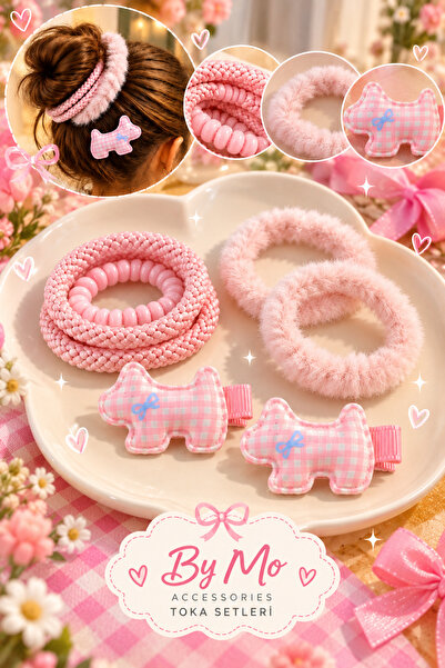 By MO Accessories Set de agrafe de păr roz moale pentru fete – Agrafe de păr ...