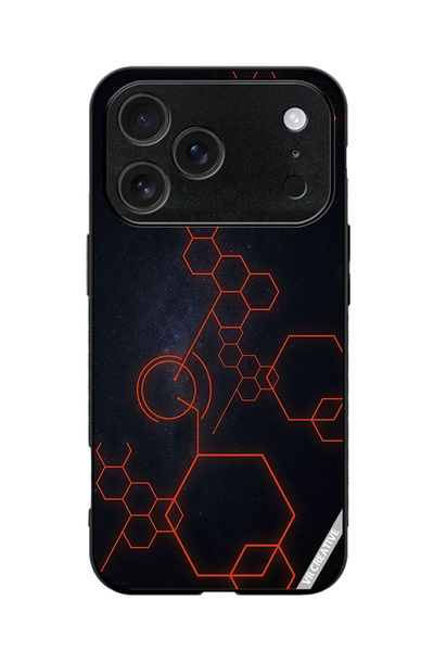 VR CREATIVE Protective Case Cover For Apple iPhone 18 Pro Max Abstract Hexago...