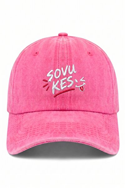 ŞapkaMania Şovu Kes Embroidered Fuchsia Washed Unisex Vintage Cap