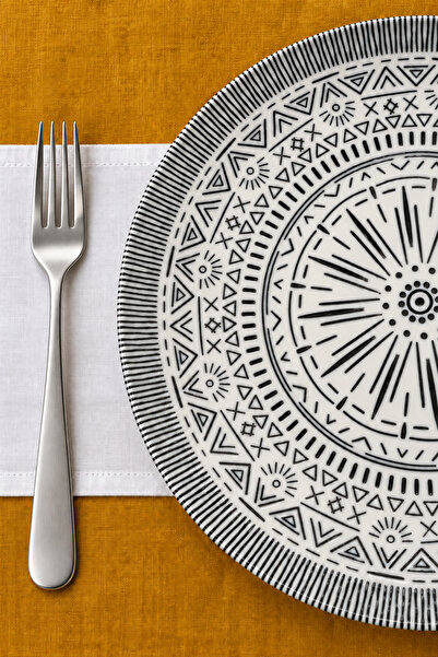 Heda Porselen Linear 27 cm Set of 2 Porcelain Serving Plates