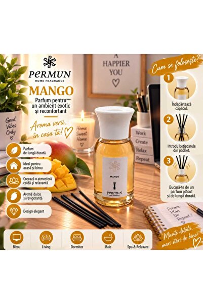 OEM Parfum de Cameră Permun cu Bețișoare, Aromă de Mango, 110 ml
