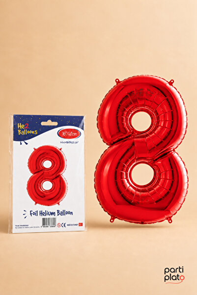 He2 Balloons Red Foil Balloon Number 8, 16 Inches 40 Cm, 8 Year Old Balloon, ...