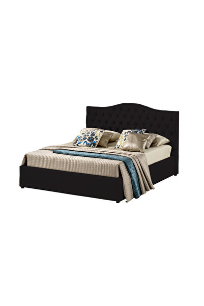 Timflex Pat cu Somiera Vivian PAL 150x200 cm Piele ecologica Negru