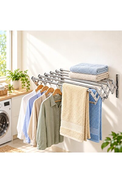 ALMUFARREJ Wall-Mounted Extendable Folding Clothes Drying Rack, Rust-Resistan...