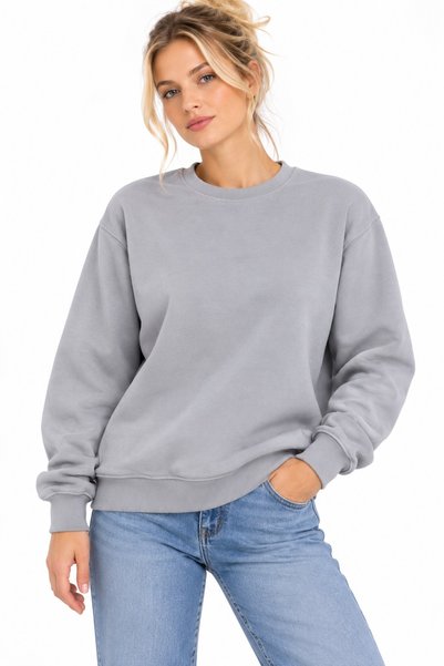 Machi 3 Ip Women's Crew Neck Sweatshirt (Soft Puff Fabric) Smoked Gray Brown Black Stone