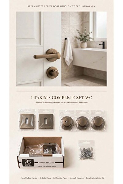 Kapı Kolu Banyo/Wc (Arya Mat Kahve)
