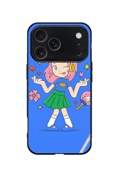 VR CREATIVE Protective Case Cover For Apple iPhone 18 Pro Hand Drawn Otaku Ve...