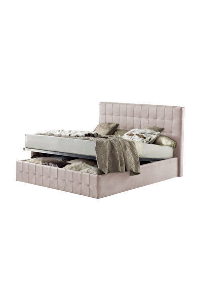 Timflex Pat Rabatabil cu Lada Depozitare Notturno Promo 160x200 cm Textil Ivoriu